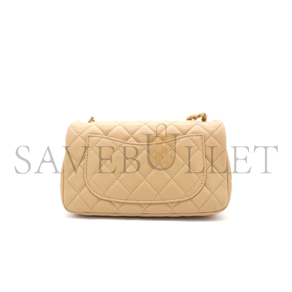 Ch*el master large mini lambskin flap bag (20*13*7cm)